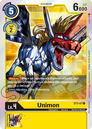 Unimon - ST3-07 (Event Pack 1) (ST3-07) - Starter Deck 03: Heaven's Yellow Foil