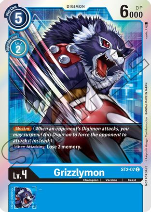 Grizzlymon - ST2-07 (Event Pack 1) (ST2-07) - Starter Deck 02: Cocytus Blue Foil