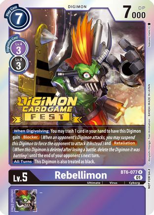 Rebellimon (Digimon Card Game Fest 2022) (BT6-077) - Double Diamond Foil