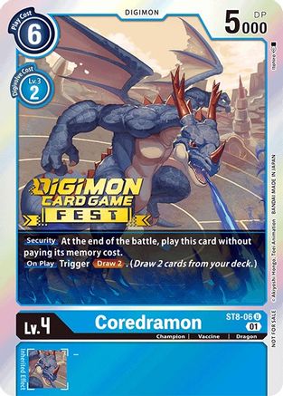 Coredramon (Digimon Card Game Fest 2022) (ST8-06) - Starter Deck 08: Ulforce Veedramon Foil