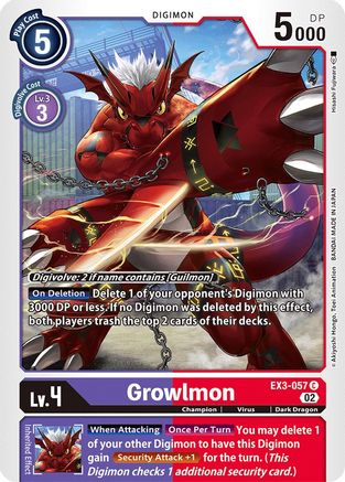 Growlmon (EX3-057) - Draconic Roar