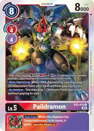 Paildramon (Box Topper) (EX3-010) - Draconic Roar Foil