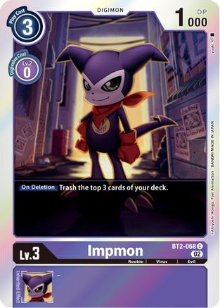 Impmon - BT2-068 (Alternate Art) (BT2-068) - Starter Deck 14: Beelzemon Advanced Deck Set Foil