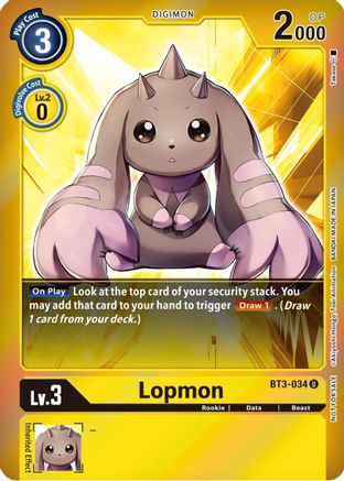 Lopmon (Event Pack 4) (BT3-034) - Release Special Booster 1.0 Foil