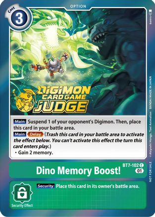 Dino Memory Boost! (Judge Pack 3) (BT7-102) - Next Adventure Foil