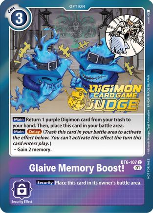 Glaive Memory Boost! (Judge Pack 3) (BT6-107) - Double Diamond Foil