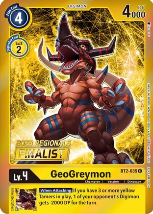 GeoGreymon (2023 Regionals Finalist) (BT2-035) - Release Special Booster 1.5 Foil