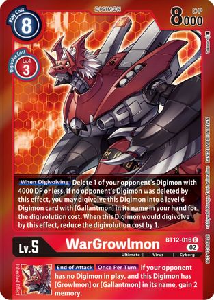 WarGrowlmon (Tamer Party -Special-) (BT12-016) - Across Time Foil