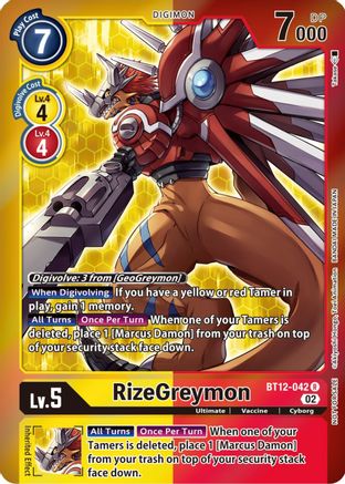 RizeGreymon (Tamer Party -Special-) (BT12-042) - Across Time Foil