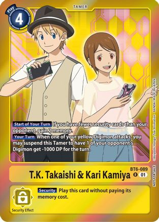 T.K. Takaishi & Kari Kamiya (Event Pack 5) (BT6-089) - Double Diamond Foil