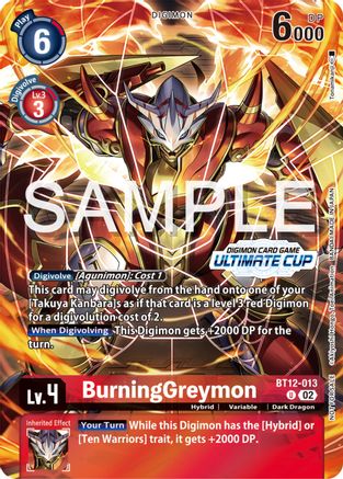 BurningGreymon (Ultimate Cup 2024) (BT12-013) - Across Time Foil