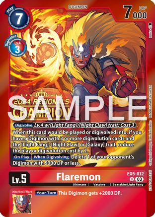 Flaremon (2024 Regionals Champion) (EX5-012) - Animal Colosseum Foil