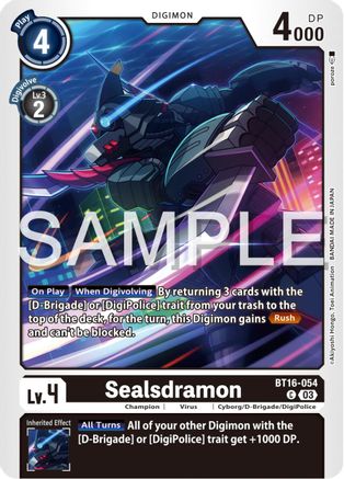Sealsdramon (BT16-054) - Beginning Observer