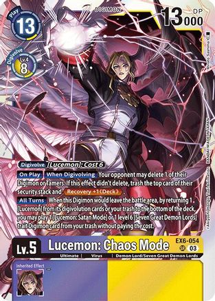 Lucemon: Chaos Mode (EX6-054) - Infernal Ascension Foil