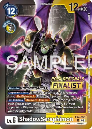 ShadowSeraphimon (2024 Regionals Finalist) (EX4-050) - Alternative Being Booster Foil