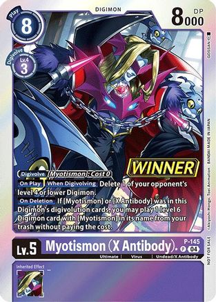 Myotismon (X Antibody) - P-145 (Store Tournament 2024 Jul. - Sep. Winner Pack) (P-145) - Digimon Promotion Cards Foil