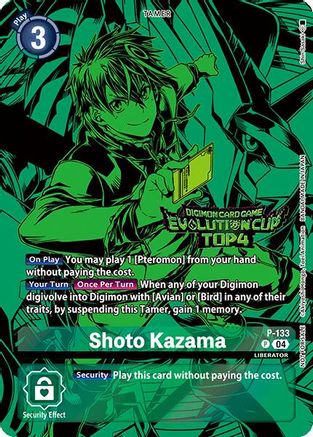 Shoto Kazama (August 2024 Evolution Cup Top 4) (P-133) - Digimon Promotion Cards Foil