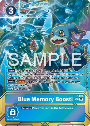 Blue Memory Boost! - P-036 (Premium Card Collection - Memory Boost! Set) (P-036) - Digimon Promotion Cards Foil