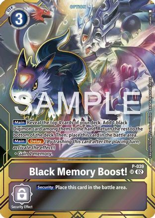 Black Memory Boost! - P-039 (Premium Card Collection - Memory Boost! Set) (P-039) - Digimon Promotion Cards Foil