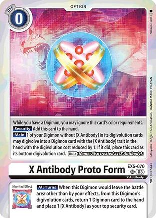 X Antibody Proto Form (Event Pack 7) (EX5-070) - Animal Colosseum Foil