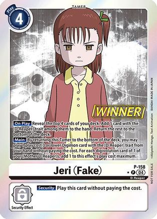 Jeri (Fake) (Store Tournament 2024 Oct. - Dec. Winner Pack) (P-158) - Digimon Promotion Cards Foil