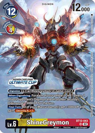 ShineGreymon (Ultimate Cup 2024) (BT12-043) - Across Time Foil