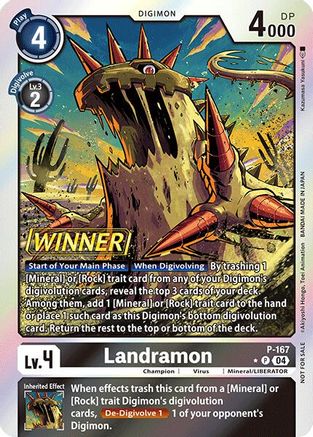 Landramon (Store Tournament 2025 Vol.1 Winner Pack) (P-167) - Digimon Promotion Cards Foil