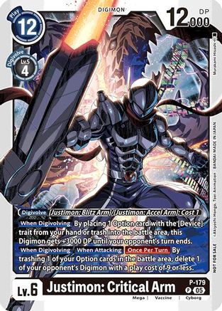 Justimon: Critical Arm (Store Tournament 2025 Vol.2 Participation Pack) (P-179) - Digimon Promotion Cards