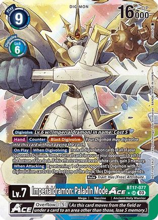 Imperialdramon: Paladin Mode ACE (World Convergence Release Event Winner) (BT17-077) - World Convergence Release Event Cards Foil