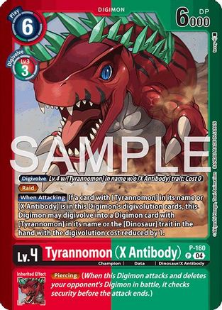 Tyrannomon (X Antibody) (P-160) - Limited Card Pack -Billion Bullet- Foil