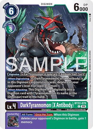Dark Tyrannomon (X Antibody) (BT22-070) - Cyber Eden