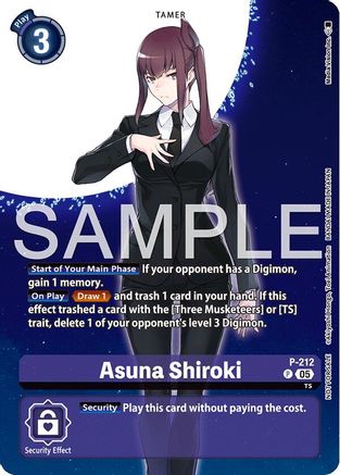 Asuna Shiroki (Hacker's Slumber Box Promotion Pack) (P-212) - Digimon Promotion Cards Foil