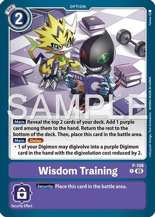 Wisdom Training (Reprint) (P-108) - Advanced Booster Digimon Generation Foil