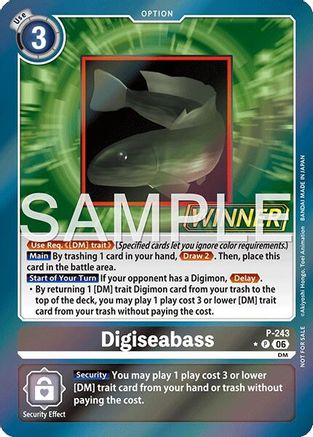 Digiseabass (Official Store Tournament 2026 Vol. 3 Winner) (P-243) - Digimon Promotion Cards Foil