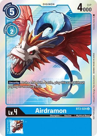 Airdramon (Box Topper) (BT3-024) - Release Special Booster 1.5 Foil