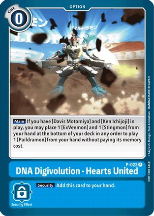 DNA Digivolution - Hearts United (Special Release Memorial Pack) (P-022) - Digimon Promotion Cards