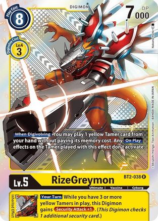 RizeGreymon - BT2-038 (Premium Pack Set 01) (BT2-038) - Release Special Booster 1.5 Foil