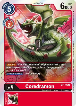 Coredramon - ST1-06 (Event Pack 1) (ST1-06) - Starter Deck 01: Gaia Red Foil