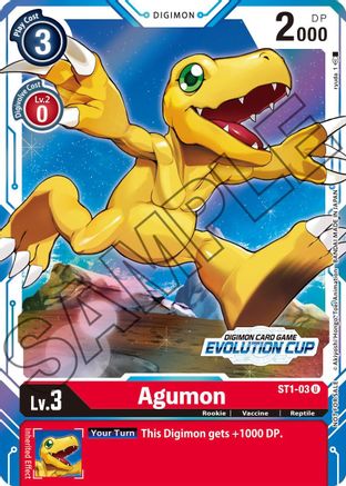 Agumon - ST1-03 (July Evolution Cup 2021 Stamped) (ST1-03) - Starter Deck 01: Gaia Red Foil