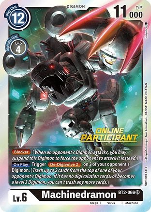 Machinedramon - BT2-066 (2021 Championship Online Regional) [Online Participant] (BT2-066) - Release Special Booster 1.0 Foil