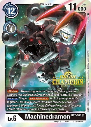 Machinedramon - BT2-066 (2021 Championship Online Regional) [Online Champion] (BT2-066) - Release Special Booster 1.0 Foil