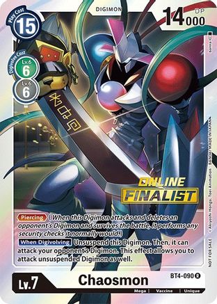 Chaosmon - BT4-090 (2021 Championship Online Regional) [Online Finalist] (BT4-090) - Great Legend Foil