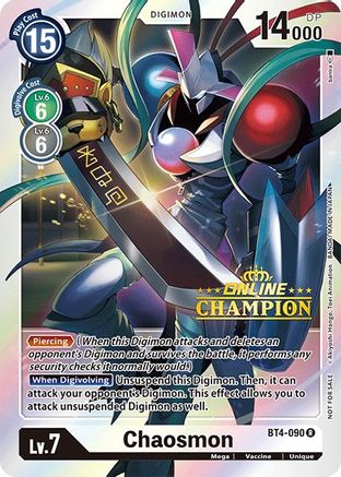 Chaosmon - BT4-090 (2021 Championship Online Regional) [Online Champion] (BT4-090) - Great Legend Foil