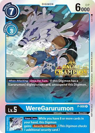 WereGarurumon - P-008 (2021 Championship Online Regional) [Online Champion] (P-008) - Digimon Promotion Cards Foil
