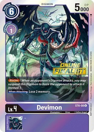 Devimon - ST6-08 (2021 Championship Online Regional) [Online Finalist] (ST6-08) - Starter Deck 06: Venomous Violet Foil