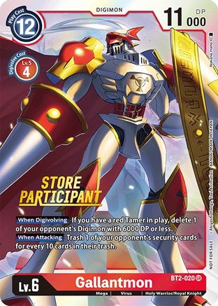 Gallantmon - BT2-020 (Store Participant) (BT2-020) - Release Special Booster 1.0 Foil