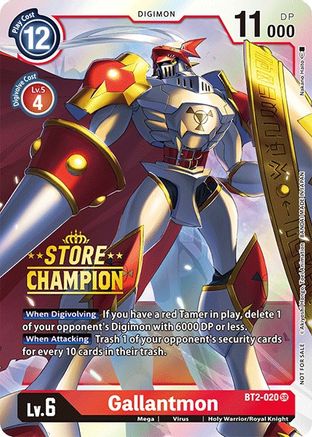 Gallantmon - BT2-020 (Store Champion) (BT2-020) - Release Special Booster 1.0 Foil