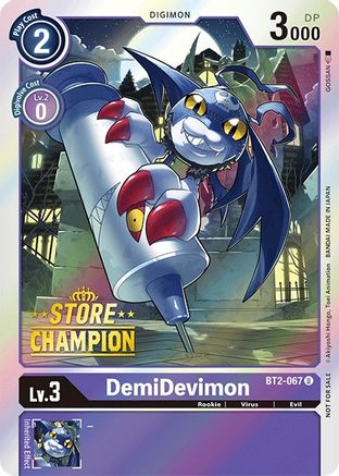 DemiDevimon - BT2-067 (Store Champion) (BT2-067) - Release Special Booster 1.0 Foil