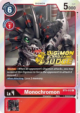 Monochromon (Judge Pack 1) (BT5-012) - Battle of Omni Foil