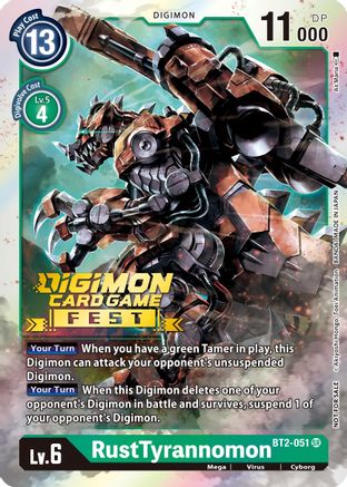 RustTyrannomon (Digimon Card Game Fest 2022) (BT2-051) - Release Special Booster 1.0 Foil